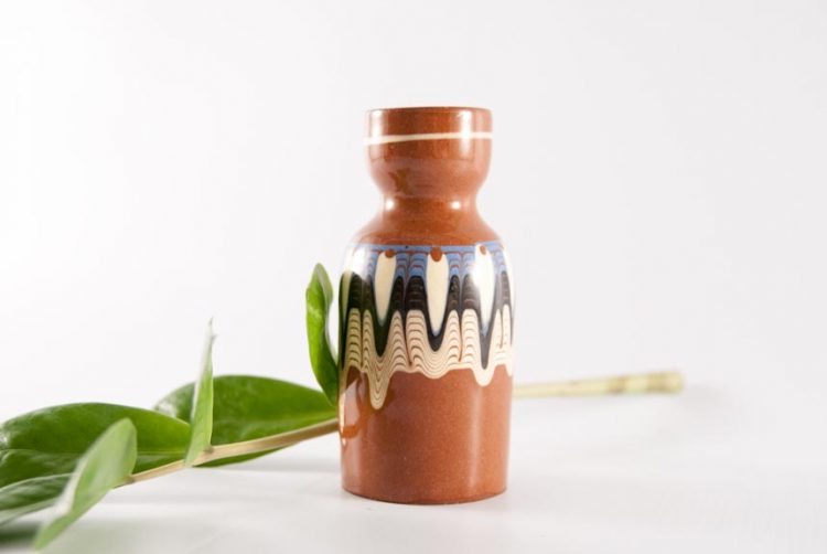 Bulgarian vase, Troyan, Bulgarian pottery, boho vase, brown vase, bułgarski wazon, bułgarska ceramika, Vintage Europe, vintage shop